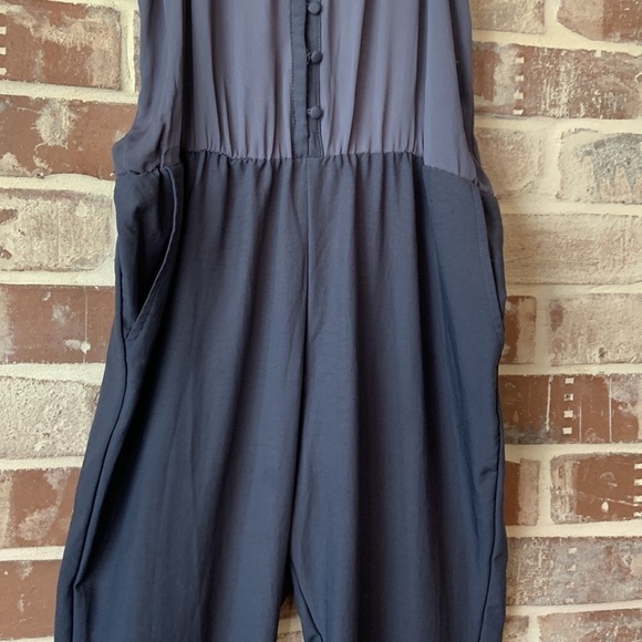 Free People Charcoal Gray Sleeveless Jumpsuit with Pockets Size XS - Picture 5 of 11